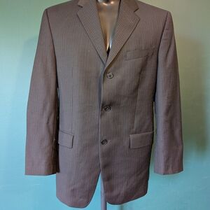 Men's Calvin Klien 100% Wool Pin Stripped 3-Button Suit Jacket,  Size 38R